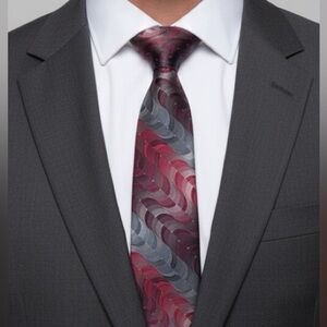 Van Heusen Red and Gray Swirl Tie